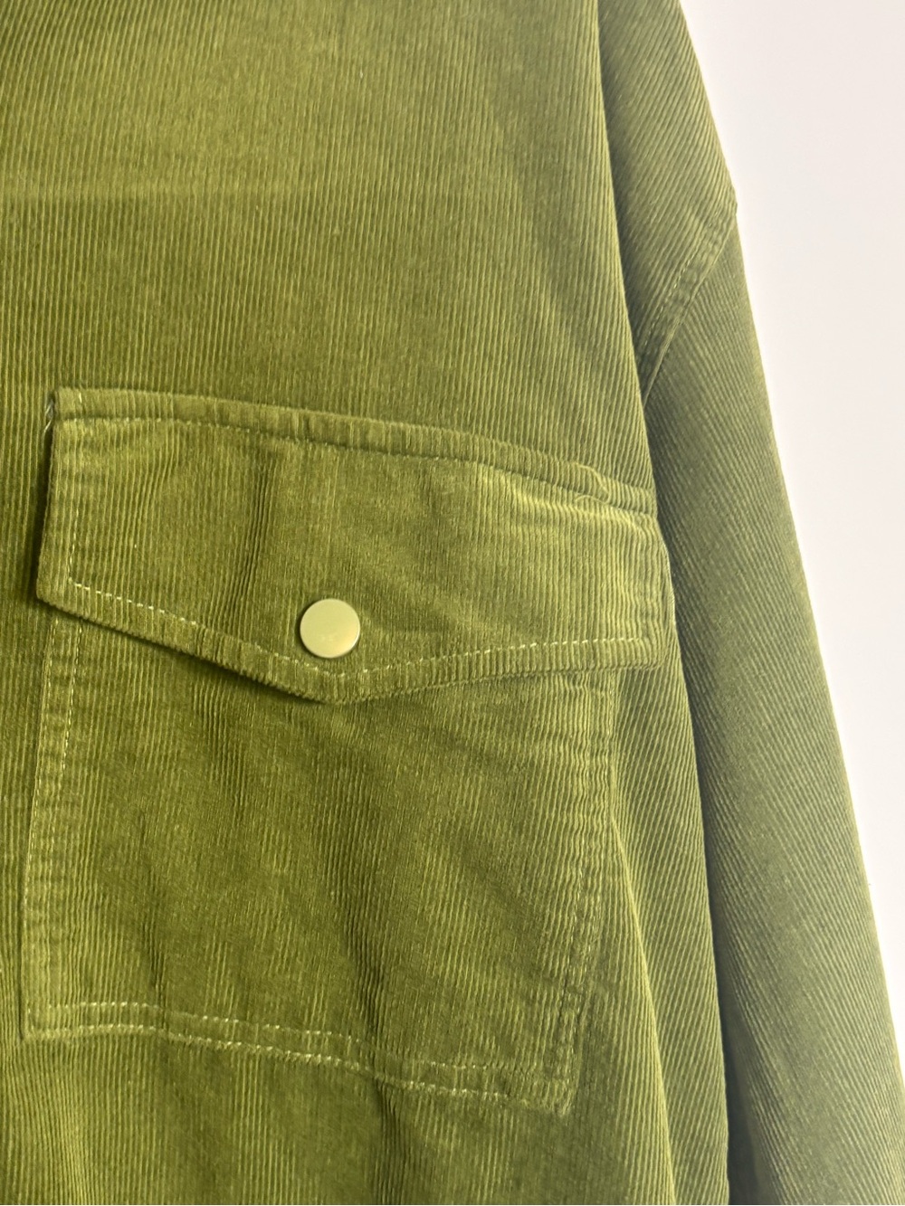 WeWoreWhat Oversized Corduroy Shacket Basil Green NWOT XS/S - Picture 5 of 9